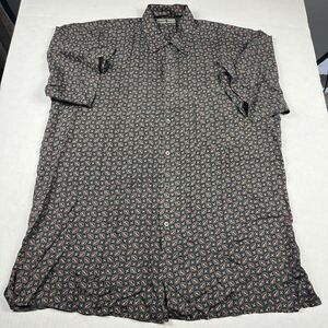 Robert Stock Vintage Silk Shirt XL Short Sleeve Button Front Short Sleeve Artsy